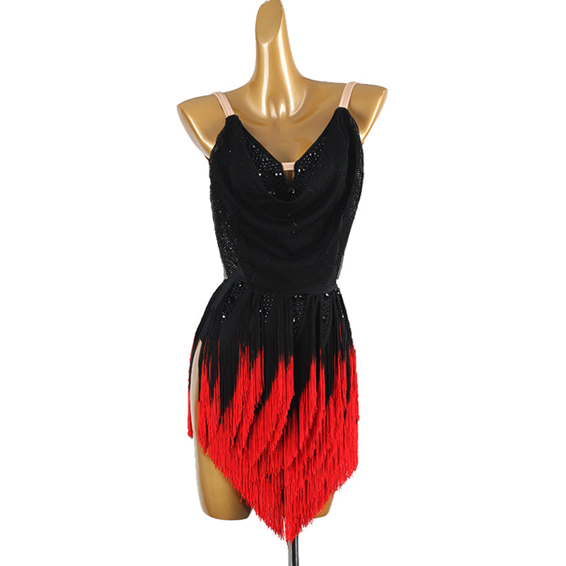 Customisable-Women's Black Tassel DanceWear Dance Dress Performance We ...